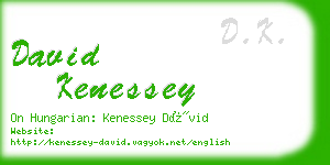 david kenessey business card
